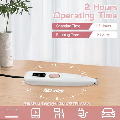 Paw Trimmer, Calm Clippers for Cats, Electric Dog Trimmer for Paws, Rechargeable Dog Paw Hair Trimmer with Led Light Low Noise Waterproof