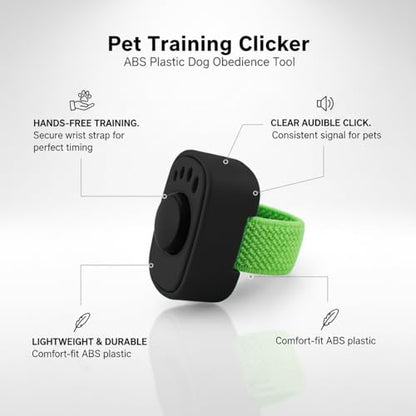 Dog Training Clicker with Wrist Strap - Battery-Free ABS Plastic Tool for Precise Sound Cues (1 Pack, Black)