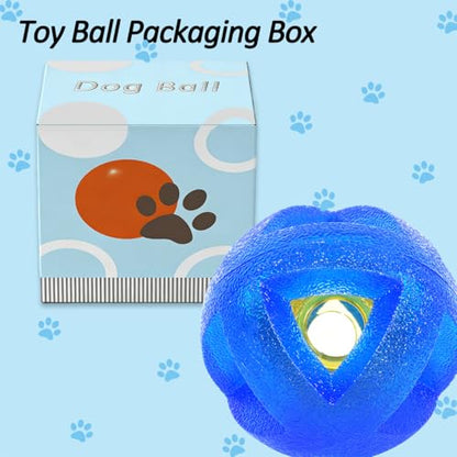 Indestructible Dog Balls 3.5 Inch Tough Chew Toys for Aggressive Chewers | Durable Blue Rubber Treat Dispensing Puzzle Dog Ball, Interactive Dual-Use Toy for Chewing, Feeding & Puppy Teething Relief - color: Blue