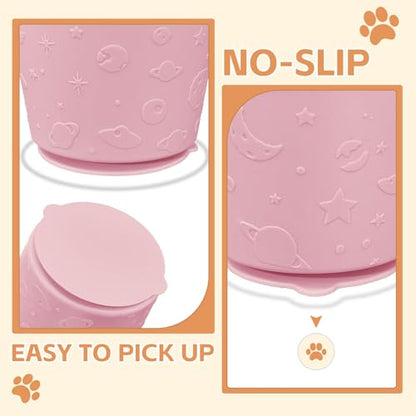 Dog Lick Bowl,Anxiety Relief Non-Slip Silicone Treat Bowl,Durable Anti-Choking Long-Lasting Enrichment Slow Feeder Licking Mat for Small Medium Large Breed,Freezable BPA Free Silicone Dishwasher Safe - color: Pink, size: M-L