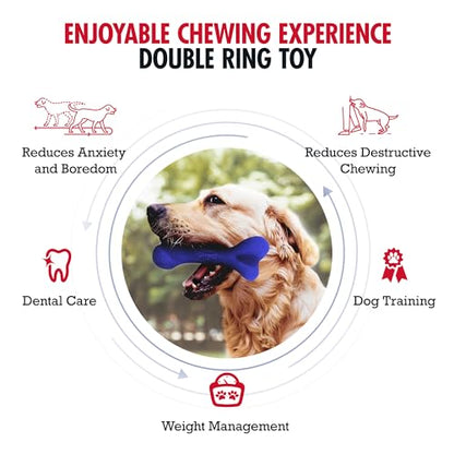 SuperChewer Tough Dog Bone Toy | Lifetime Replacement | Strong Natural Rubber | Great Dog Fetch Toy | Chew Toys for Dogs | Ultra Durable Chew Toys for Moderate Chewers | Large Breed Tested - size: Small