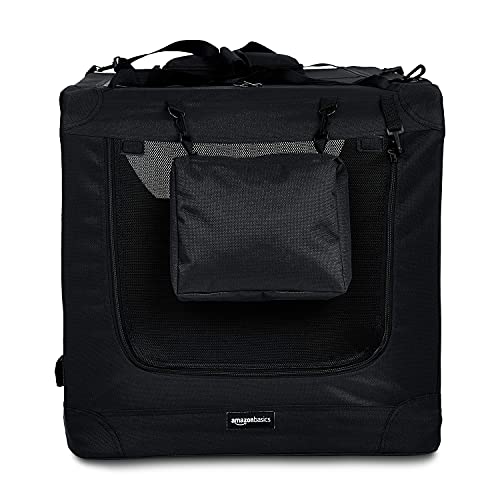 Amazon Basics Foldable Portable Soft Pet Dog Crate Carrier Kennel, 36 x 24 x 24 inches, Black - color: BLACK, size: 36.0"L x 24.0"W x 24.0"H