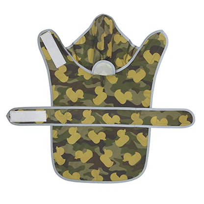 Dog Raincoat for Small Dogs Puppies Waterproof Jacket Hooded Rain Coats with Reflective Strips Leash Hole & Poncho Adjustable Fit (CamoDuck,S) - color: Camo Ducks, size: Small