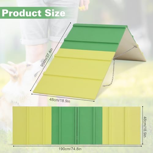 Dogs Agility A-Frame 74.8 x 18.9 Inch Dog Agility Equipment A-Frame Agility Training Equipment Dog Non-Slip Agility Course Equipment for Dogs Jumping Outdoor Dog Pet Ramp Climbing Playground - style: A-Frame