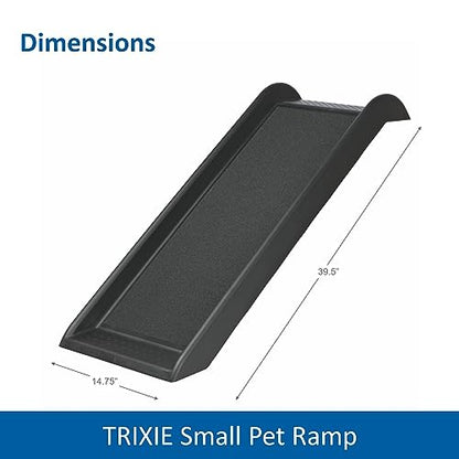 TRIXIE 39-in Pet Ramp, Portable Dog Ramp for Small Cars and Furniture, Non-Skid Surface, Black - color: Small Ramp