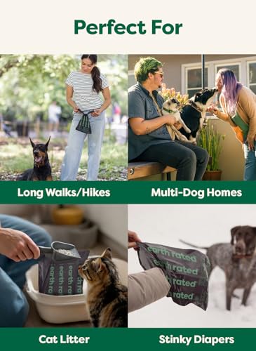 Earth Rated 3X Protect Dog Poop Bag Rolls, Odor Blocking Leak Proof Extra Thick, Unscented, 120 Count - size: 120 Bags, style: Odor Blocking