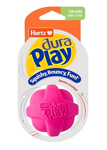 Hartz DuraPlay Bacon Scented Dog Toys, Small (Assorted Color) - size: 1 Count, style: Small Ball