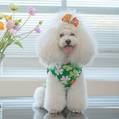CuteBone Dog Shirts 2-Pack Soft Pet Clothes Breathable Summer Vest for Small Puppy and Stretchy Cat Apparel - color: Clovers&rabbits, size: Medium
