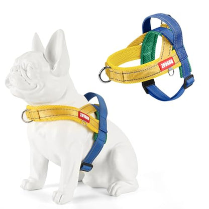 Yellow Dog Harness Escape Proof No Pull Soft Padded Lightweight Vest for Small Dogs - Reflective No Choke Harness with Front Back Clips - Adjustable Breathable Mesh Harness with Handle, S - color: Yellow, size: Small