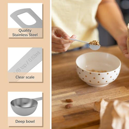 1PCS 1/8tsp (0.63ml) Single Measuring Spoon, Stainless Steel Individual Teaspoons Only - size: 1/8 tsp | 0.63 ml | 0.63 cc