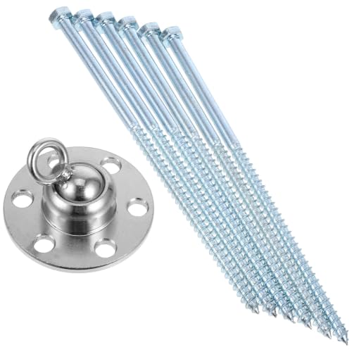 Healifty Heavy Duty Dog Yard Stake Dog Tie Out Stake Set for Yard and Garden, Iron Ground Anchor with 360-degree Rotation, Easy to Use and Portable for Secure Outdoor Pet Tethering