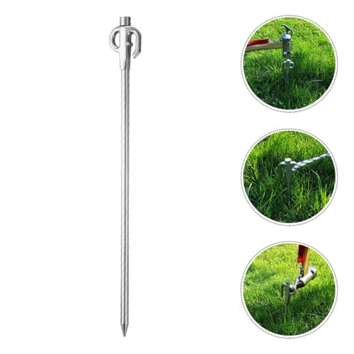 Luxshiny Outdoor Tent Stake and Puppy Tie Out Stake, Heavy Duty Metal Camping Ground Nail for Dog Tie-Down, Portable Pet Camping Anchor for Outdoor Use
