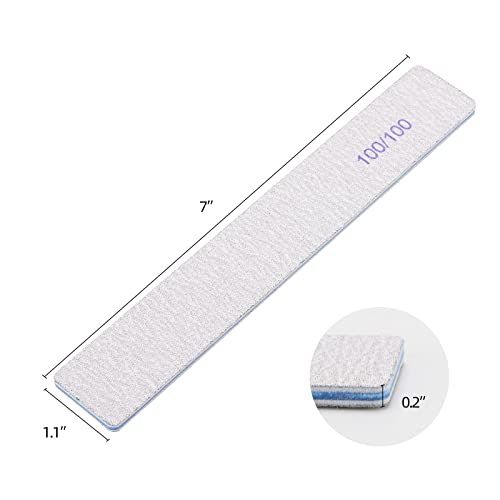 25 Pieces Rectangle Nail Files 100/100 Grit, Reusable Nail Buffers Double Sided Emery Boards Fingernail Files for Acrylic Nails and Natural Nails - size: 100/100 Grit(25 Count)