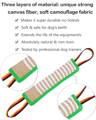 Clysoru Dog Tug Toy Tough Jute Bite Pillow Lasting Training Equipment Puppy to Large Dogs Interactive for Large and Small - color: flag green