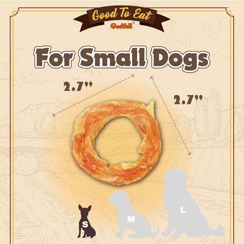 Gootoe Turkey Tendons for Dogs –All-Natural, Hypoallergenic Dog Treats, Rawhide Alternative, Long Lasting Puppy Chews, Healthy Dog Treats for Small Breeds, Ring (S), 6 Count Pack - size: 2.54 Ounce (Pack of 1)