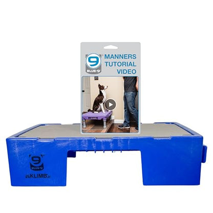 Blue-9 KLIMB Jr. Professionally Designed Dog Training Platform and DIY Guide for Behavior Basics, Made in The USA, Blue - color: Blue