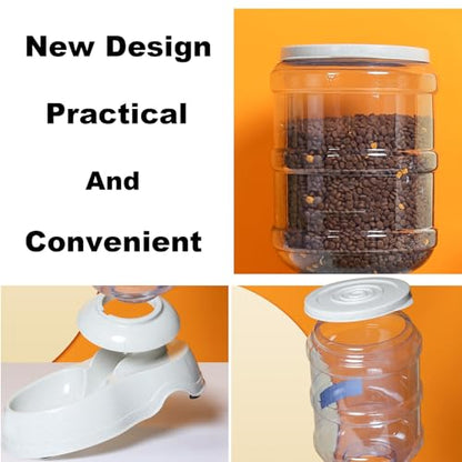 Automatic Dog Feeder and Water Dispenser Set for Large Dogs, 3 Gallon Gravity Dog Cat Food and Water Dispenser Set with Pet Food Bowl,Large Pet Food Water Dispenser Station - size: 3 Gallon Set