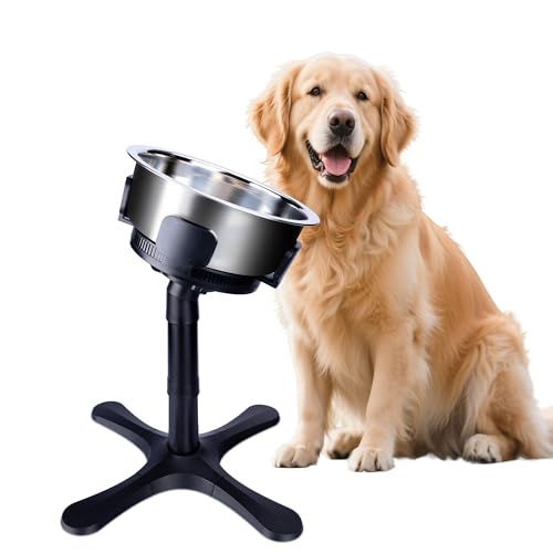 Elevated Adjustable Dog Bowl Feeding Stand, 3 Heights and Tiled Ajudst, Compatible with Moost Feeding Bowls, Great for Medium Large Dogs(Dog Food Bowl Stand) - size: C - With bowls