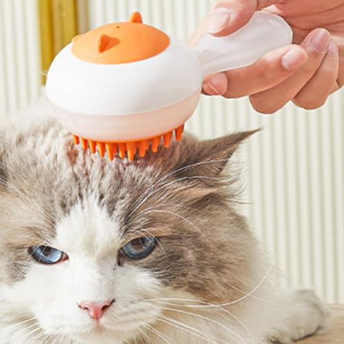 GANAZONO Dog Bathing Brush Pet Grooming Massager with Soft Silicone Head for Small Dogs and Cats, Multifunctional Shampoo Dispenser Scrubber for Pet Cleaning and Bathing