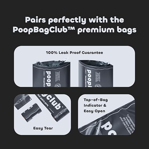 Dog Poop Bag Dispenser - Leash Mounted Durable Holder - Hands Free Essential for Dog Walking and Cleanup