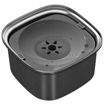 UPSKY 3L Dog Water Bowl 101oz Stainless Steel No Spill Large Capacity Dog Food Water Bowl Slow Water Feeder, Spill Proof Pet Water Dispenser Vehicle Carried Travel Water Bowls - color: C-Black