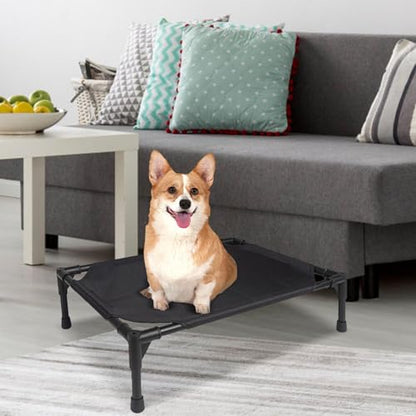 Elevated Dog Bed - Foldable Pet Cot with Canopy, Portable Durable Oxford Fabric Bed, Removable Cover for Camping Beach Trips, Lightweight Travel-Friendly Pet Lounger, Extra Carrying Bag Included - size: pet camp bed