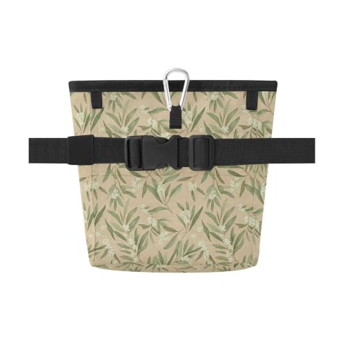 Leaves Water-Resistant Dog Treat Pouch, 3 Ways to Wear Treat Bag with Magnetic Closure & Reflective Strip, Hands-Free for Pet Training, Walking