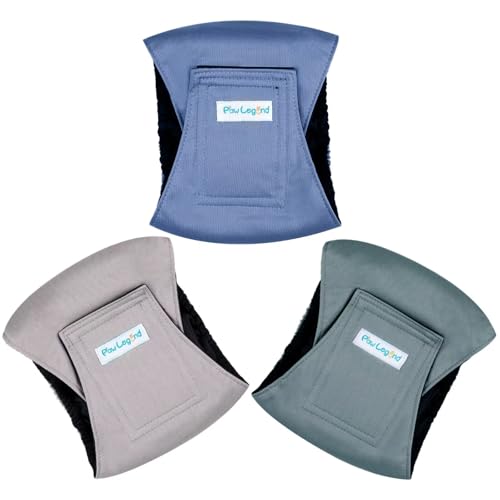 Paw Legend Washable Dogs Diapers Male Dog Belly Bands for Male Dogs Diapers Reusable Puppy & Doggie Diapers Male - color: Black, Grey, Blue, size: X-Small