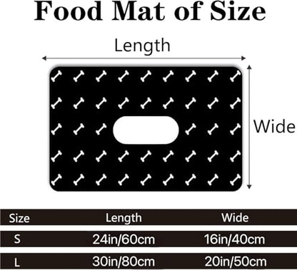 Personalized Dog & Cat Food Mat with Name | Waterproof PU Pet Bowl Mat | Non-Slip Rubber Bottom | Easy Clean | 3 Sizes (24"×16", 30"×20", 36"×24") (Dot) - color: Bone