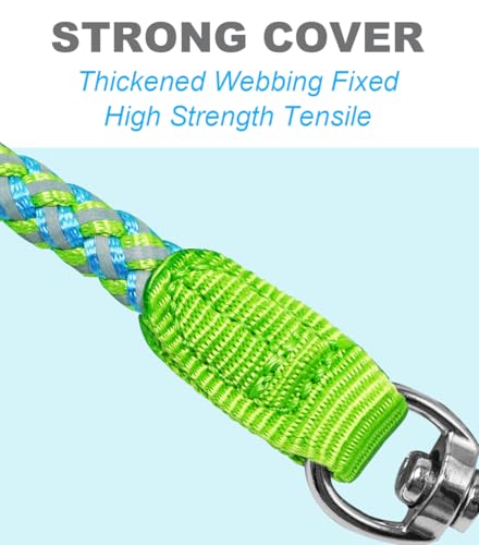 10 Foot Reflective Dog Leash Strong Nylon Rope Braided Heavy Duty for Large Medium Small Dogs Walking Training Leads (Green, 1/2") - color: Green, size: 10ft * 1/2"