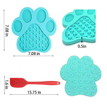 Dog Licking Mat for Anxiety Peanut Butter Slow Feeder Bowls Licking Pad with Strong Suction to Wall for Pet Bathing,Grooming,and Dog Training (Light Blue) - color: Light blue