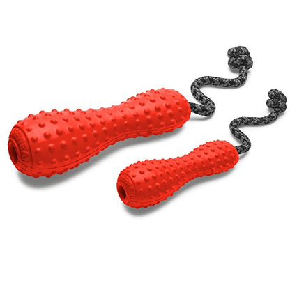 Ruffwear, Gourdo Natural Rubber Throw Toy for Dogs with Rope Handle, Sockeye Red, Small - color: Sockeye Red, size: Small