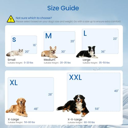 Dog Cooling Mat, Thick & Reversible Cooling Pad for Extra Large Dogs | Breathable Cool Fabric, Durable & Washable Pet Cooling Blanket for Crate Kennel Sofa Car Seat, Outdoor & Indoor Use in Summer - size: XX-Large(59" x 40")