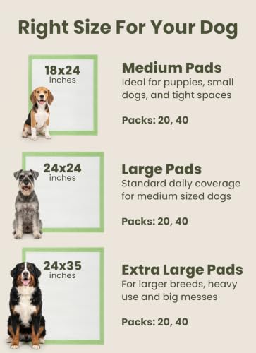 Pogi’s Potty Pads with Sticky Tabs – XL, Super Absorbent, Odor Blocking, 20-Count (24x35in) - size: Extra Large - 24 x 35"