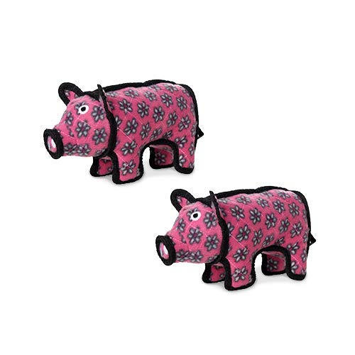 TUFFY® : 2 Pack Jr Pig Dog Toy: Ultra Durable Plush Toy with Multiple Layers & Reinforced Seams, Washable and Floats, Original Construction - color: 2PK Pink Jr Pig
