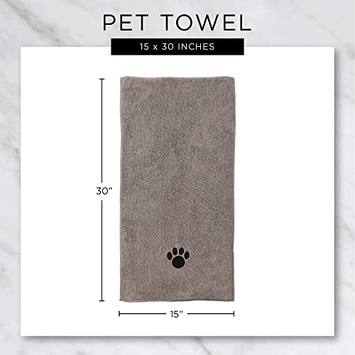 Bone Dry Pet Grooming, Embroidered Microfiber Towel Drying Collection, 15x30, Aqua - color: Aqua, size: 15x30"