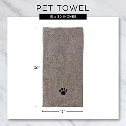 Bone Dry Pet Grooming, Embroidered Microfiber Towel Drying Collection, 15x30, Aqua - color: Aqua, size: 15x30"