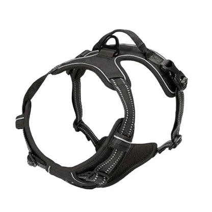 No Pull Dog Harness Front Clip Heavy Duty Reflective Easy Control Handle for Large Walking(Black,XL) - color: Black, size: Xl