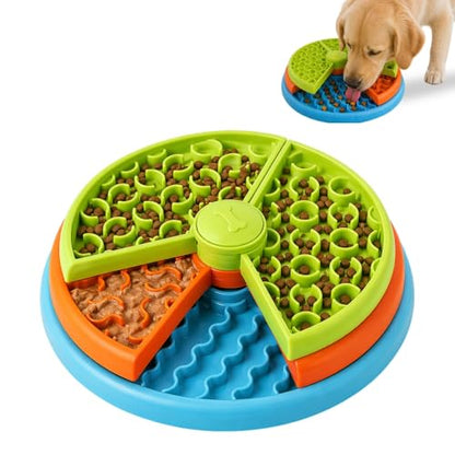 3-Level Slow Feeder Dog Bowls - Non-Slip Interactive Dog Puzzle Toy