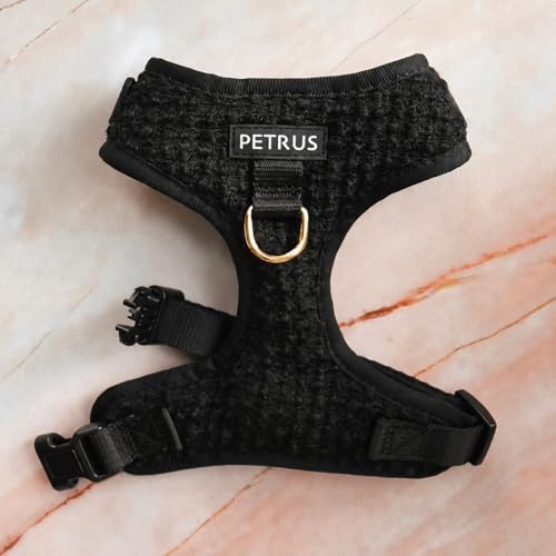 Premium No-Pull Dog Harness Soft Neoprene & Breathable Mesh Vest with Front & Back Clip D-Rings Adjustable Lightweight Walking Harness for Puppies, Small & Medium Dogs (Black Boucle, XS) - color: Black Boucle, size: XS: Neck 10.6-14.2'', Chest 14.2-18.9''