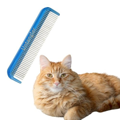 Cat Comb - 5" with ultra fine silky smooth rotating teeth for gentle mat clearing; 7" with dual-spaced teeth, SkyBlue - color: SkyBlue, size: 5"