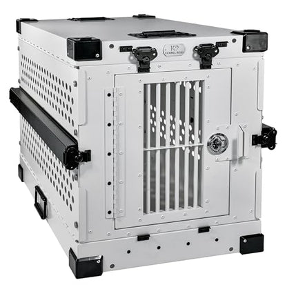 K9 Kennel Boss Aluminum Collapsible Dog Crate, Heavy Duty Folding Kennel - Small (White) - color: White, size: 30.6"L x 22.8"W x 25.7"H