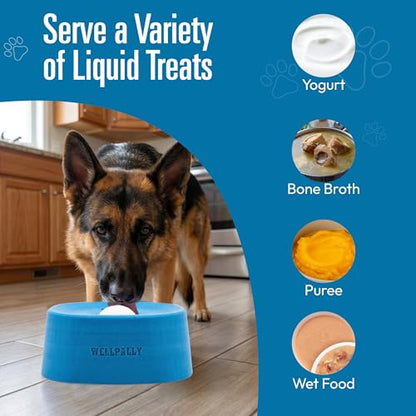 Dog Lick Bowl Licking Toy - Lick Ball Liquid Treat Slow Feeder for Dogs Feed with Rolling Toys - Interactive Lick Sphere Slow Feed Pet Treat Dispensing Bowls for Dogs Stress Anxiety Relief