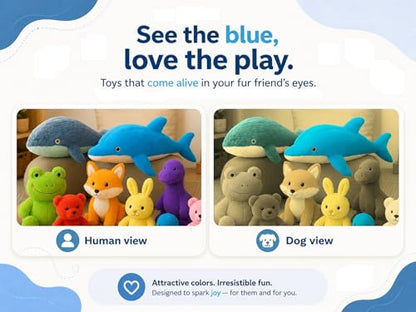 Crinkle Dog Toy – No stuffing Squeaky Dog Toy for Small, Medium & Large Breeds, Interactive Tough Toy Set - Ideal for Chewing, Teething & Fetch, Durable Pet-Safe Materials - Soft Blue Plush, Large - color: Blue