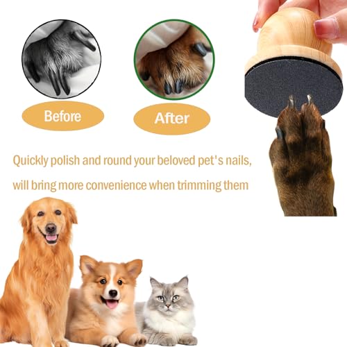 Dog Nail File with 15Pcs Replaceable Filing Discs – Dog Nail Scratch Board for Safe & Easy Nail Trimming, Gentle Sanding Board for Smooth & Healthy Nails for Dogs & Cats at Home