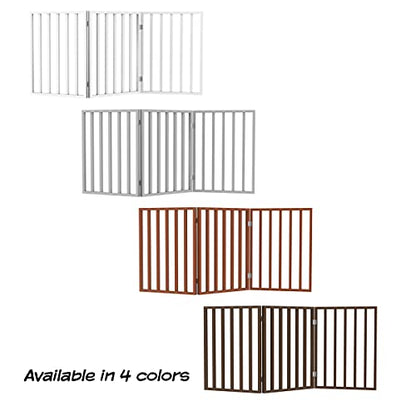 PETMAKER Pet Gate – Dog Gate for Doorways, Stairs or House – Freestanding, Folding, Accordion Style, Wooden Indoor Dog Fence (24-Inch, Mahogany)