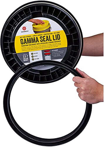 Gamma2 Seal Lid Black | Food-Safe | For 3.5-7 Gallon Buckets | BPA-Free | Pack of 12 - color: Black, size: Fits 3.5, 5, 6, & 7 Gallon Buckets (Pack of 12)