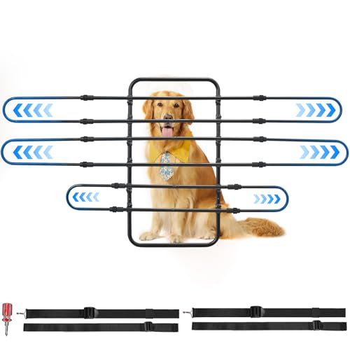 JOYTUTUS Dog Car Barrier, Pet Barrier Follow the Seat Movement 34"- 58" Width Adjustable SUV Dog Barrier for Back Seat, Vehicle Gate Heavy Duty, Ideal for Sedans SUVs Trucks MPVs