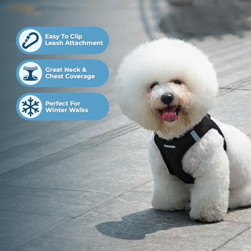 Best Pet Supplies Voyager Step-in Plush Dog Harness - Soft, Step in Vest Harness and Reflective Dog 5 ft Leash Combo with Neoprene Handle for Small and Medium Dogs, Black Plush, XS - color: Harness Leash Set (Black Plush), size: XS (Chest: 13 - 14.5")
