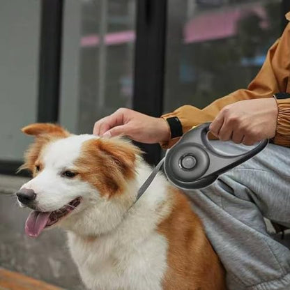 16.5 FT Retractable Leash for Large Dogs (110lbs). Tangle-Free Nylon Tape with One-Handed Brake & Lock for Total Control. with Anti-Slip Handle, One-Handed Brake, Pause, Lock